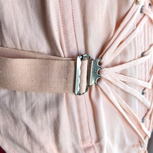 Camp Medical Corset Garter Belt Vintage Pink Cotton - Picture 3 of 6